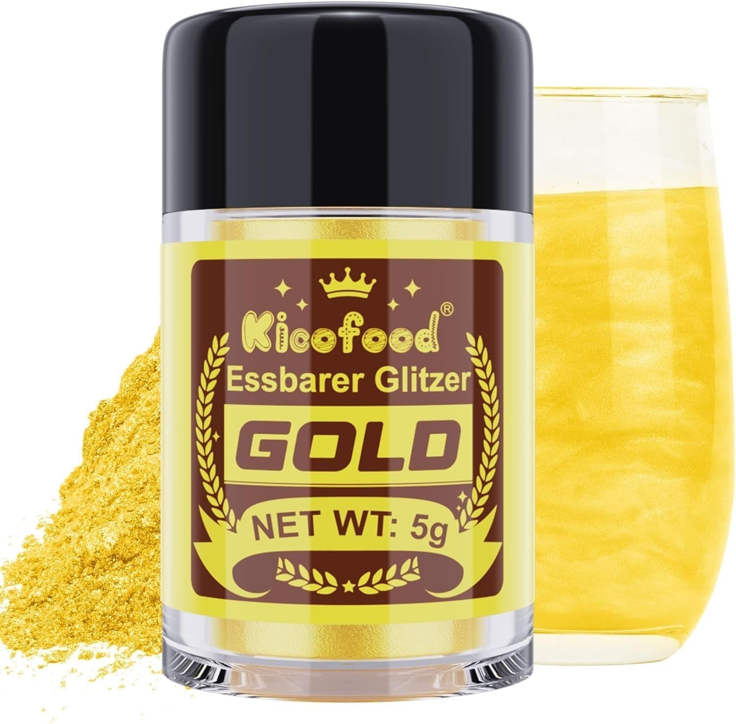 Kicofood, jedlé třpytky, 5 gramů, různé barvy Glitter Naty Shop Audiou