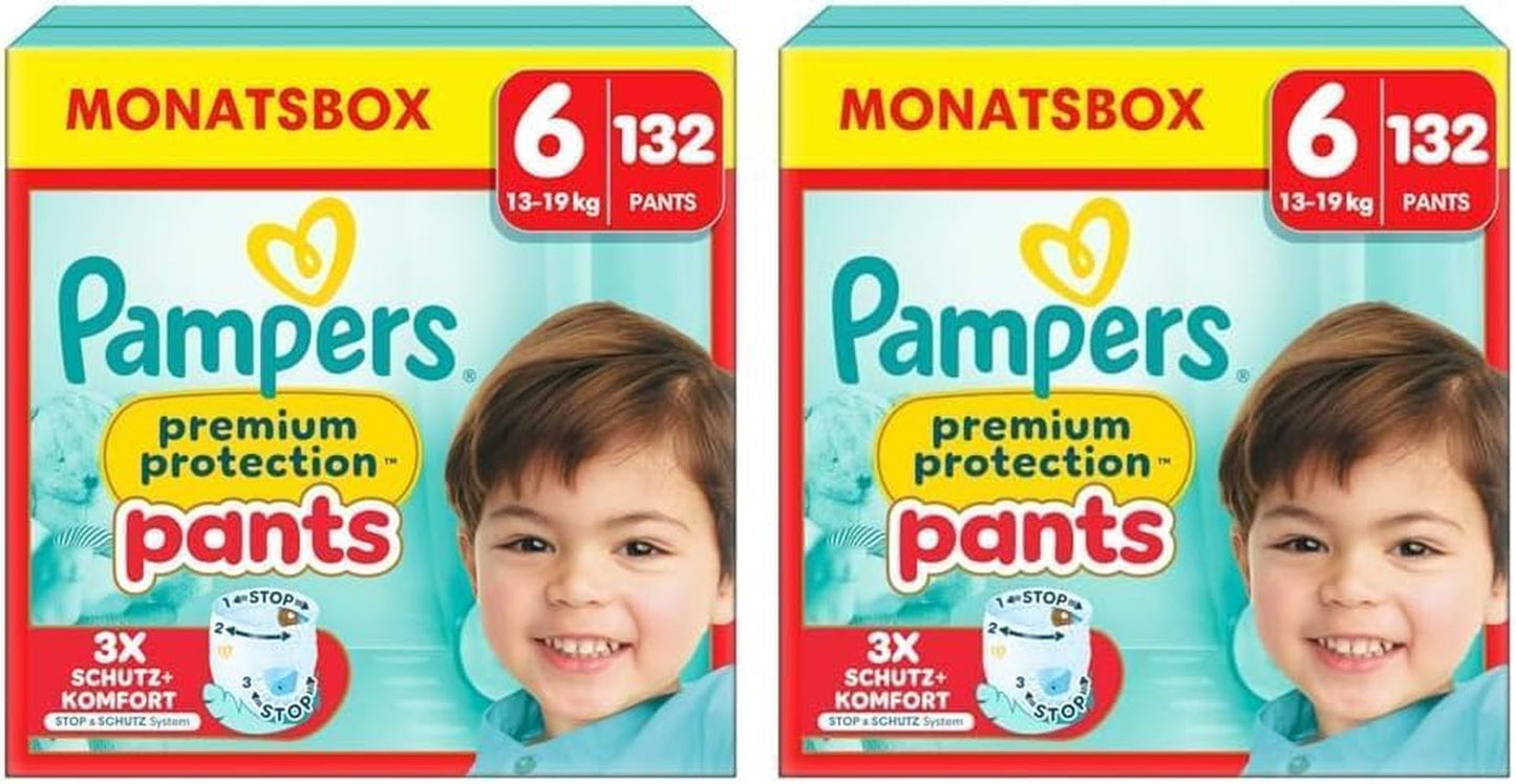 Pampers Premium Protection Pants velikost 5, 144 plen, 11 kg - 17 kg, s 360° nastavením a měkkými manžetami proti vytečení pro optimální pohodlí a ochranu