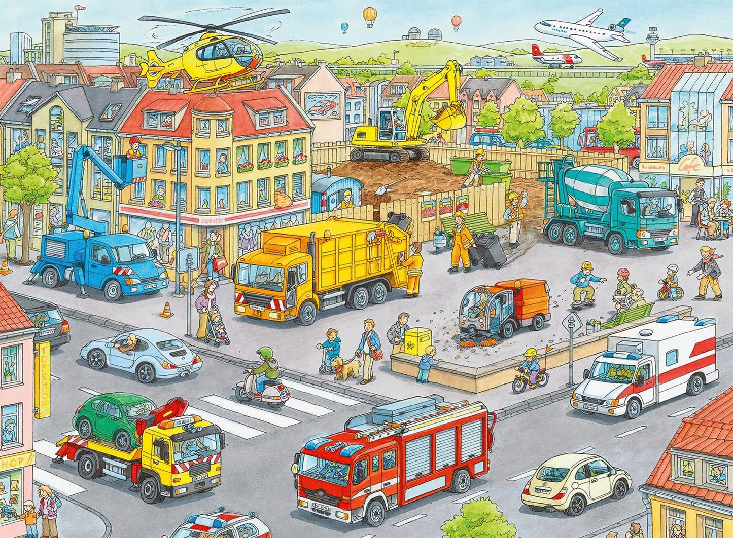 Puzzle Ravensburger pro děti - 10558 Vozidla ve městě - Puzzle pro děti od 6 let se 100 dílky ve formátu XXL Puzzle Naty Shop