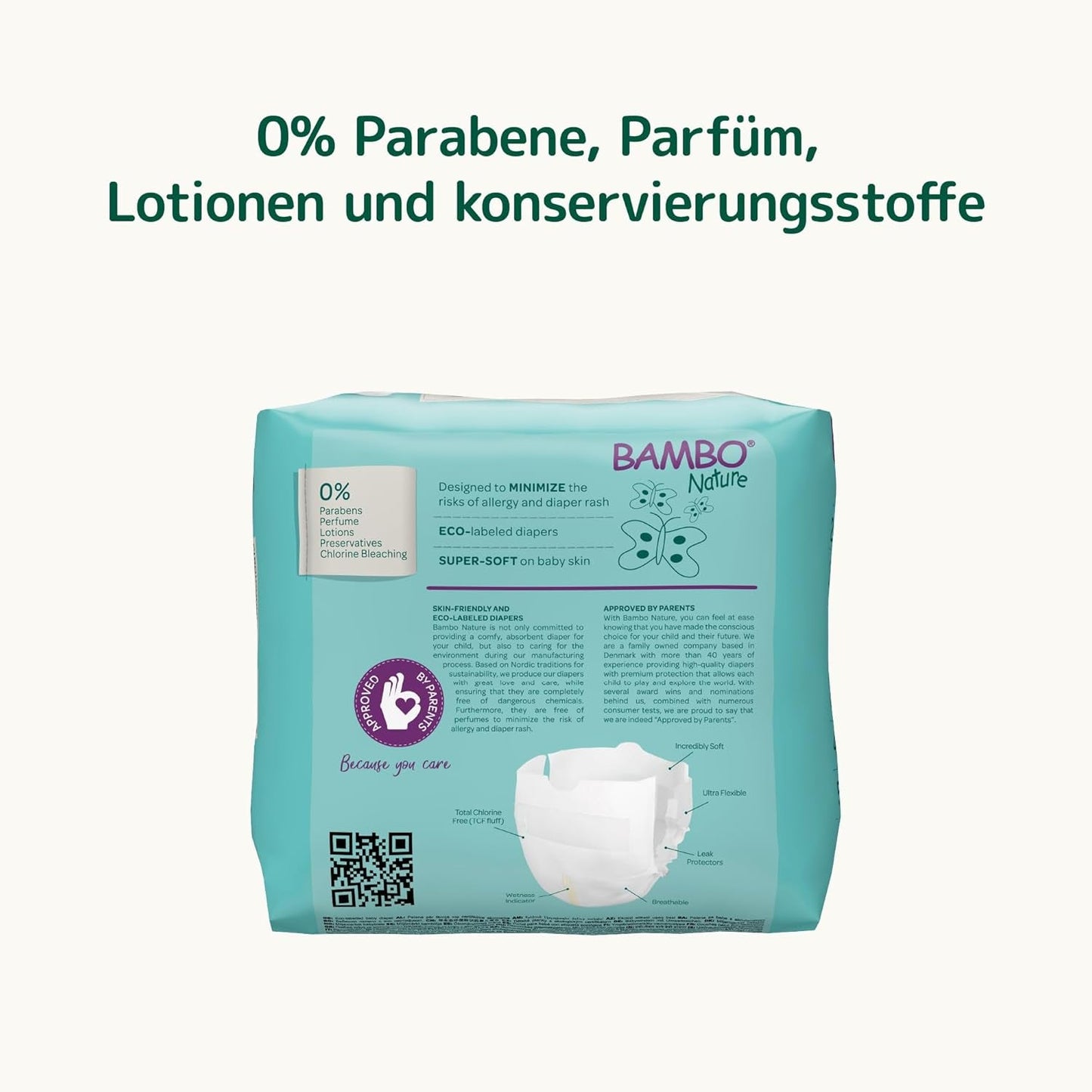 Bambo Nature plenky pro miminka, velikost 0 (1-3 kg), 144 ks, měsíční box | Prémiové plenky s vylepšenou ochranou proti úniku | Maximální pohodlí a svoboda pro novorozence | Dermatologicky testované plenky