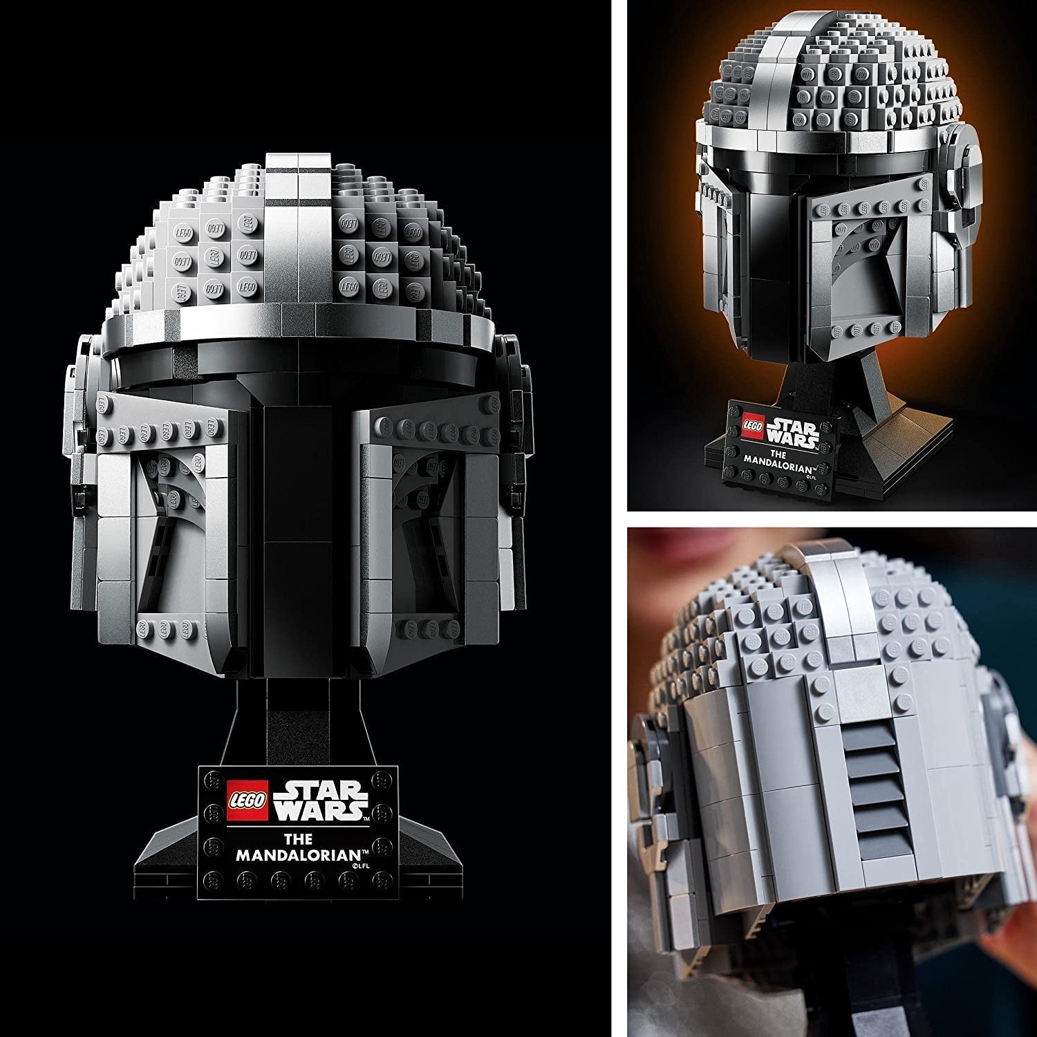 Model Mandalorianské helmy LEGO Star Wars, kolekce dekorací do pokoje a skvělý dárek pro dospělé, stavebnice, muže, ženy, matku, otce, tip na dárek pro kolekci 75328 Stavebnice Besuche den LEGO-Store