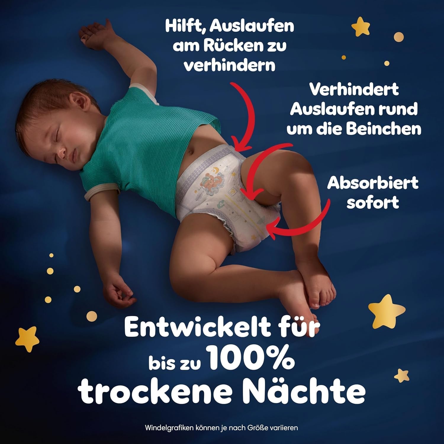 Pleny Pampers Night Pants velikost 6, 138 kusů, 13kg-19kg, poskytují extra ochranu po celou noc.