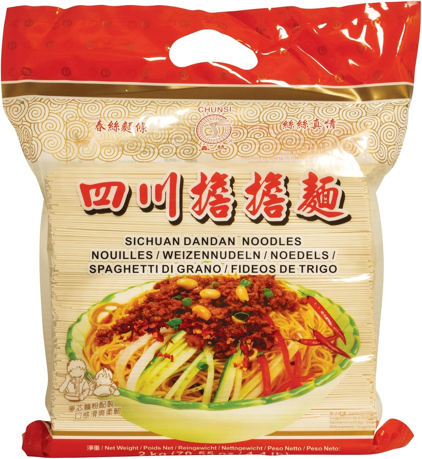 Sečuánské pšeničné nudle, 1 balení (1 x 2 kg)