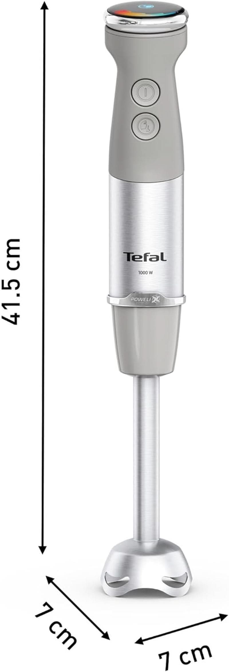 Tefal Quickchef+ 3-v-1 XL Stabmixer/Zerkleinerer/Schneebesen, 1000 W, Intuitivní ovládání větrání, Turbo-Taste, Powelix-Messer-Technologie, Edelstahl, Grau, HB67MB30 Kitchen Naty Shop
