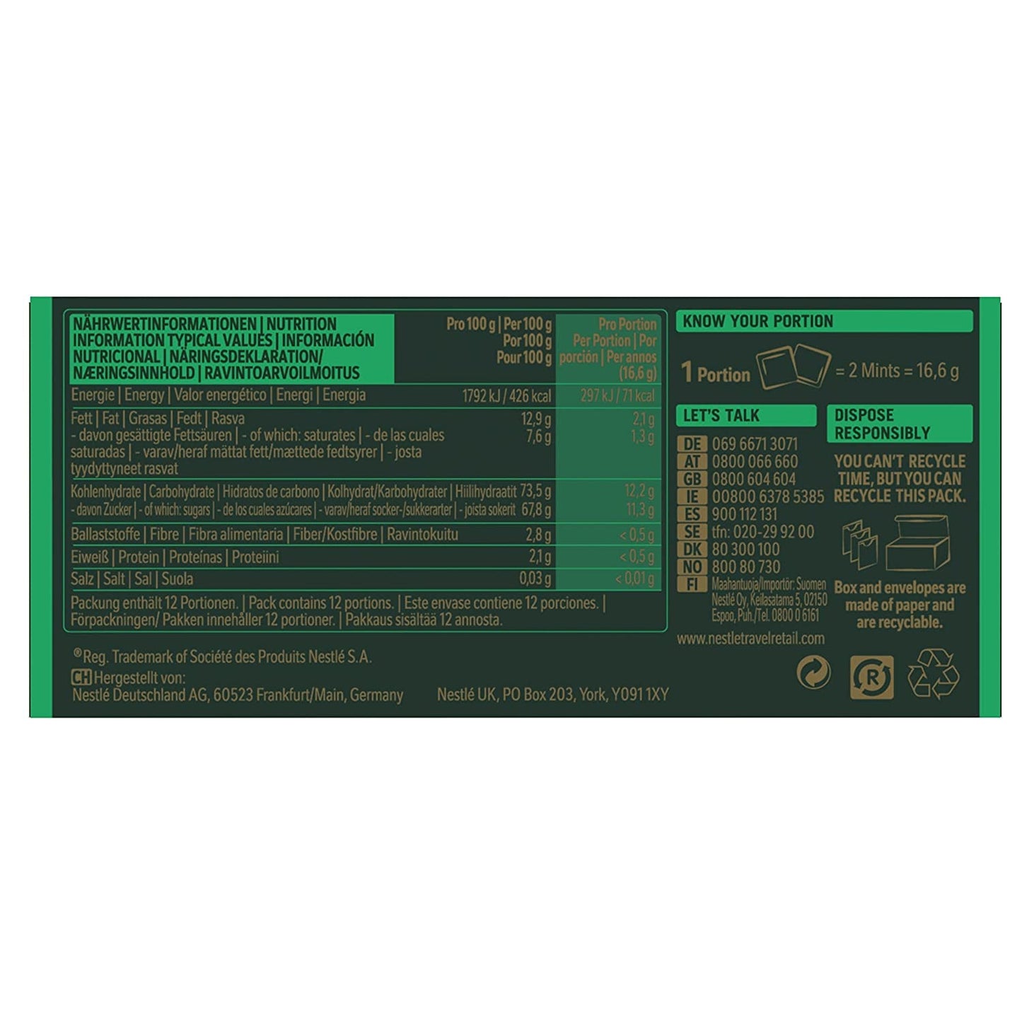 NESTLÉ AFTER EIGHT Tenké čtverečky tmavé čokolády s mátovou krémovou náplní pro fajnšmekry Balení 5 ks (1 x 200 g)
