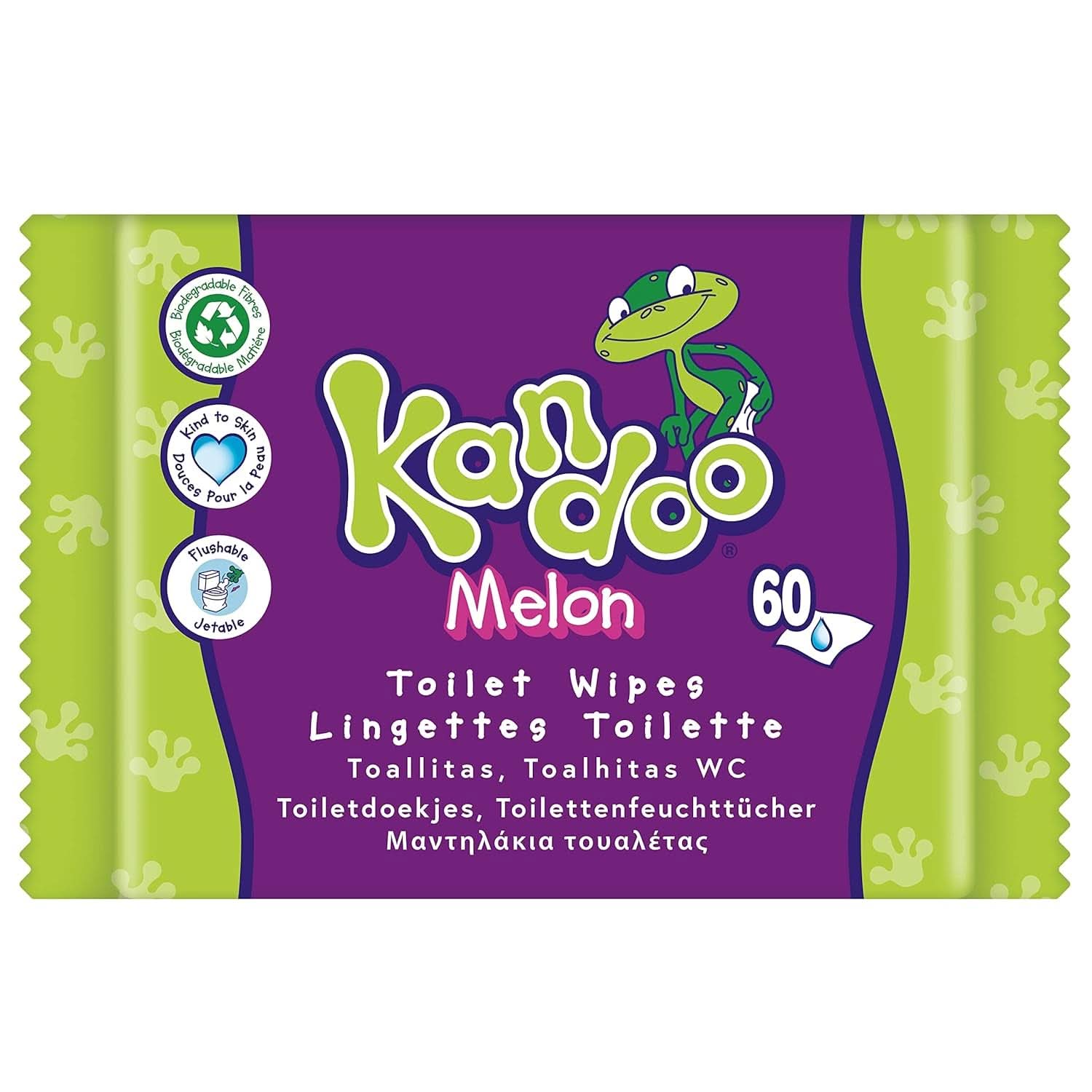 Melon Feuchttücher - Spülbar - Aus 95% Wasser - Parfümfrei - Plastikfrei - Dermatologisch Getestet - Feuchtes Toilettenpapier Aus 100% Pflanzlichem Cellulosematerial - 60 Tücher Naty Shop 60 Stück, Parfumifmi Pack (1Er)