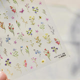 JMEOWIO 3D Nálepka na nehty Blumen Nálepka na nehty Selbstklebend Nagelaufkleber 5D Stereoskopické jarní letní Dekorace Blumen Nageldesign Zubehör 1 Blatt