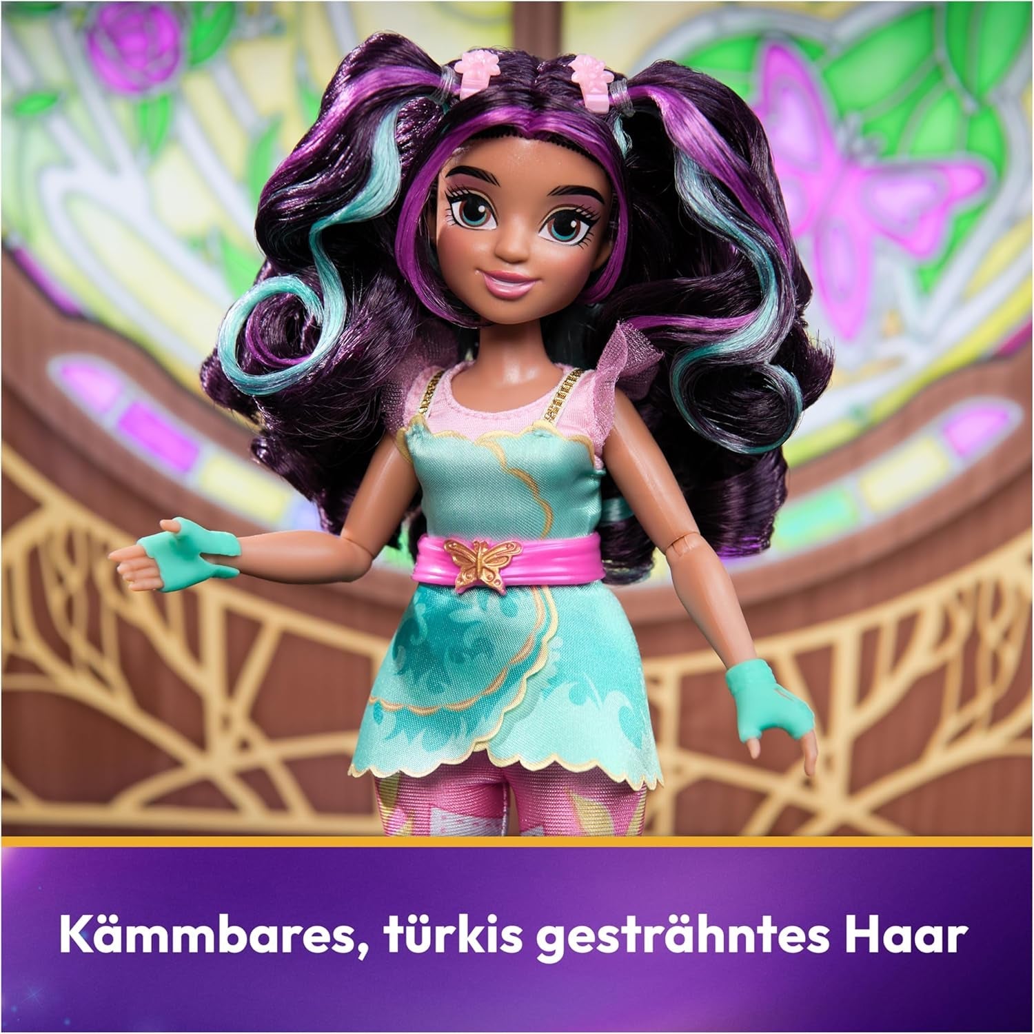 Unicorn Academy Ankleidepuppe Ava - originální loutka pro věrné Netflix-Serie, 24 cm groß and mit 7 Doplňky pro fantasievolles Rolenspiel, pro Kinder ab 4 Jahren