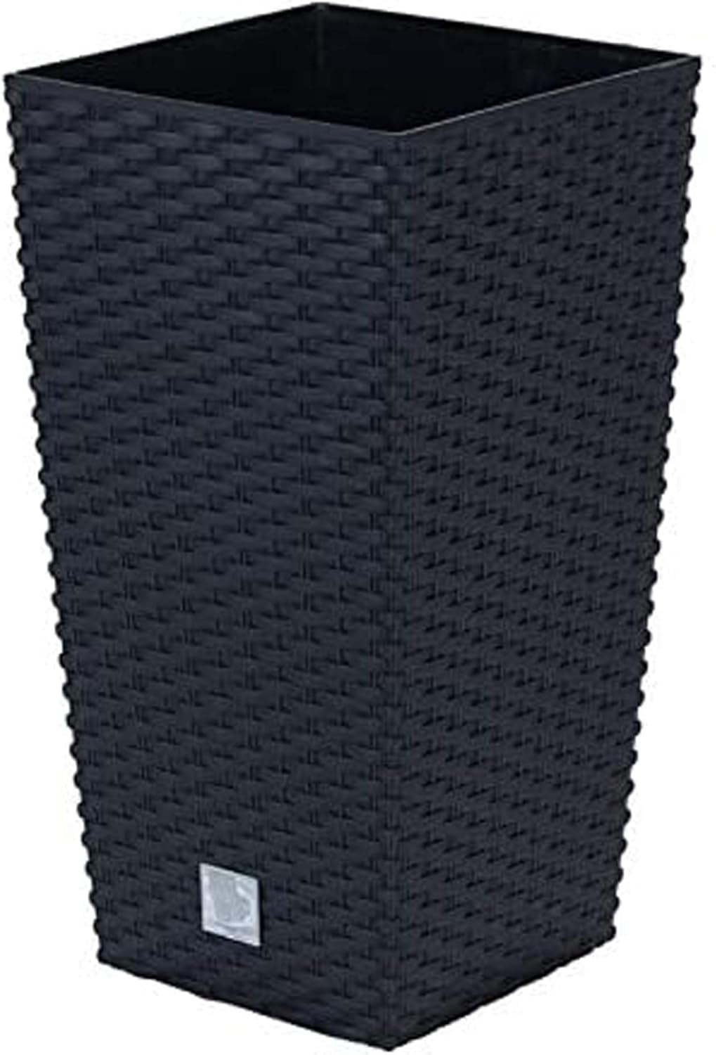 Prosperplast květináče/hrnce s vložkou ratanového vzhledu | 32,5 x 32,5 x 61 cm | antracit | odolný vůči povětrnostním vlivům a UV záření | vyrobeno z pevného plastu | pro interiér i exteriér