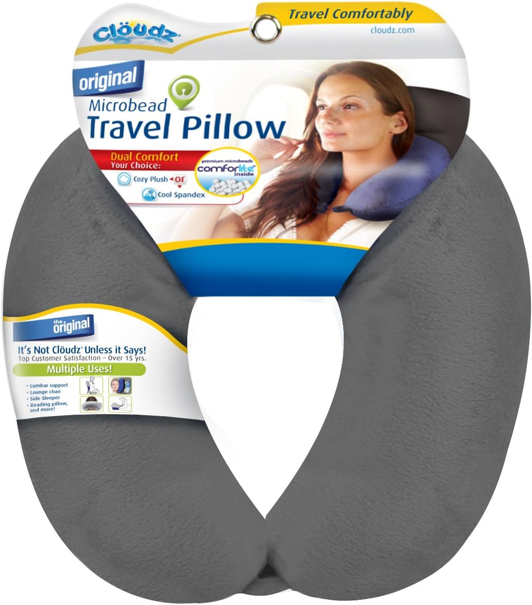 Cloudz Microbead Travel Polštář na krk, šedé Naty Shop Travel Polštáře Výchozí název