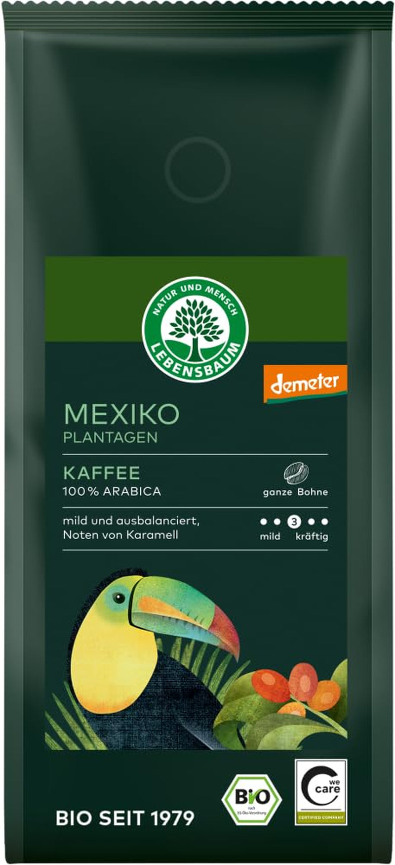 Mexická plantážní káva, celá zrna 2 x 250 g