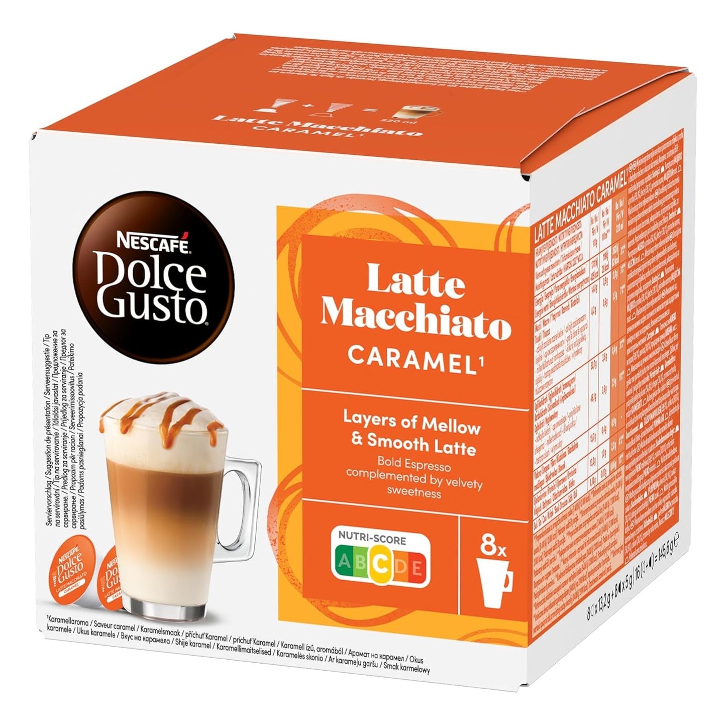 NESCAFÉ DOLCE GUSTO Latte Macchiato Caramel Kaffeekapseln 3er Pack (3 x 16 kapslí)