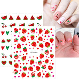 JMEOWIO Süße Nagelsticker Für Kinder 14 Blatt Nail Art Sticker Selbtklebend Nagelaufkleber Regenbogen Blumen Frucht Dekoration Nageldesign Zubehör