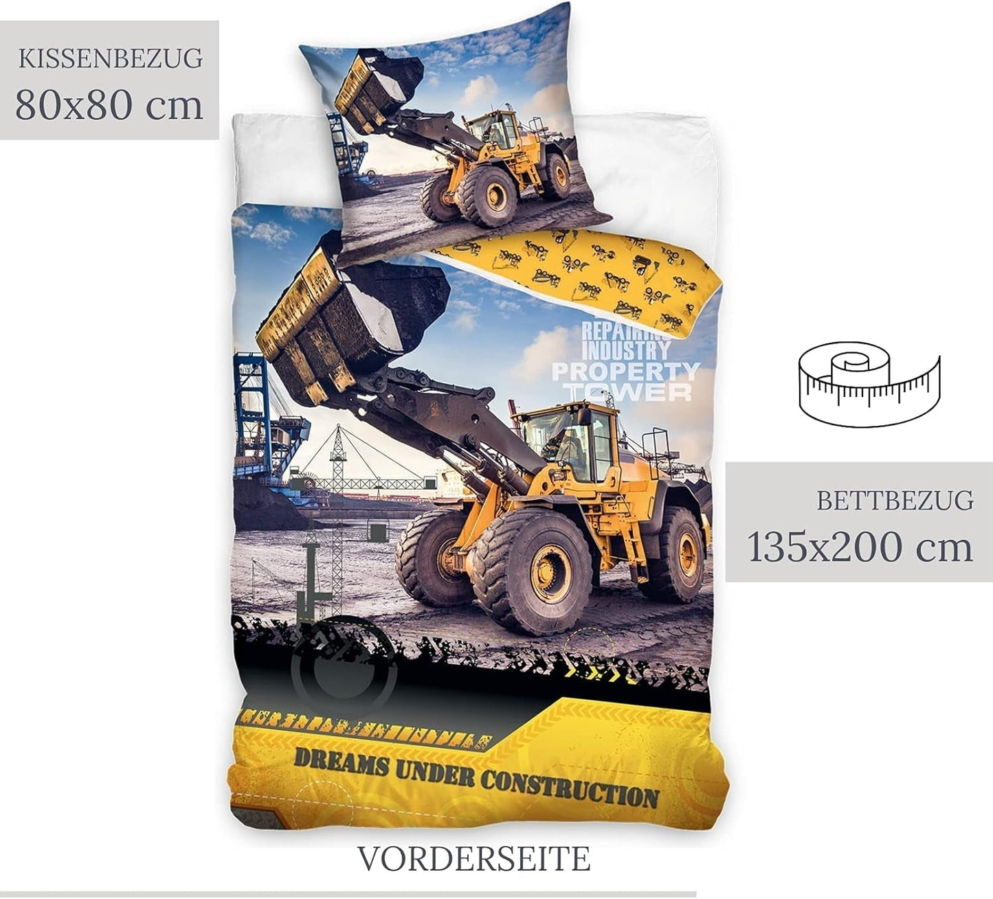Povlečení pro děti, bagr, bavlna Povlečení - dětské Naty Shop