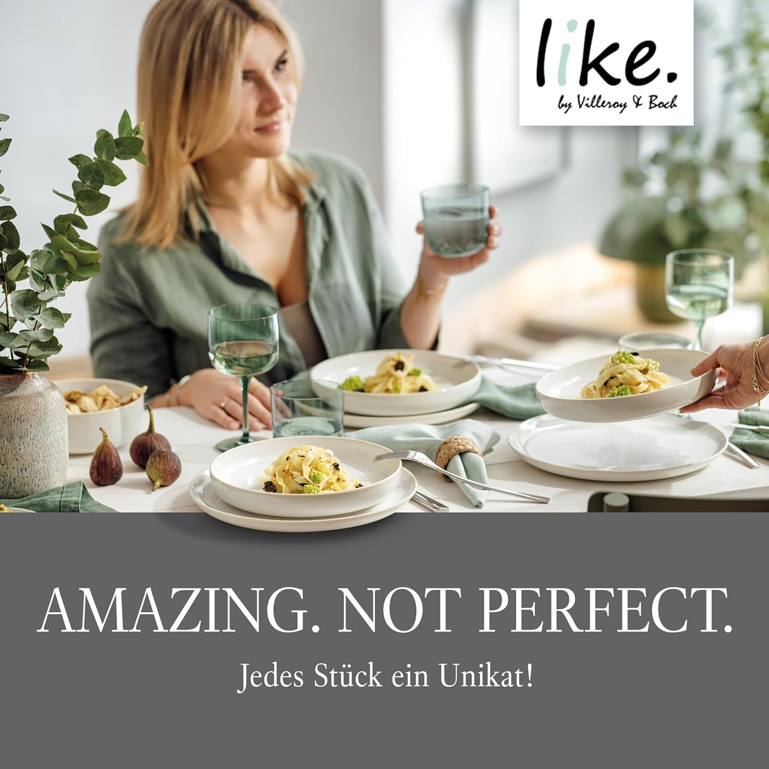 Sada nádobí Crafted Breeze od Villeroy & Boch, 4 kusy, pro 2, zelená