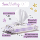 Millis Bamboo Baby Sensitive vlhčené ubrousky pro jemnou dětskou pokožku - 5 x 60 kusů - Přírodní, šetrné a udržitelné čištění - Biologicky odbouratelné dětské ubrousky, bez plastů a alkoholu