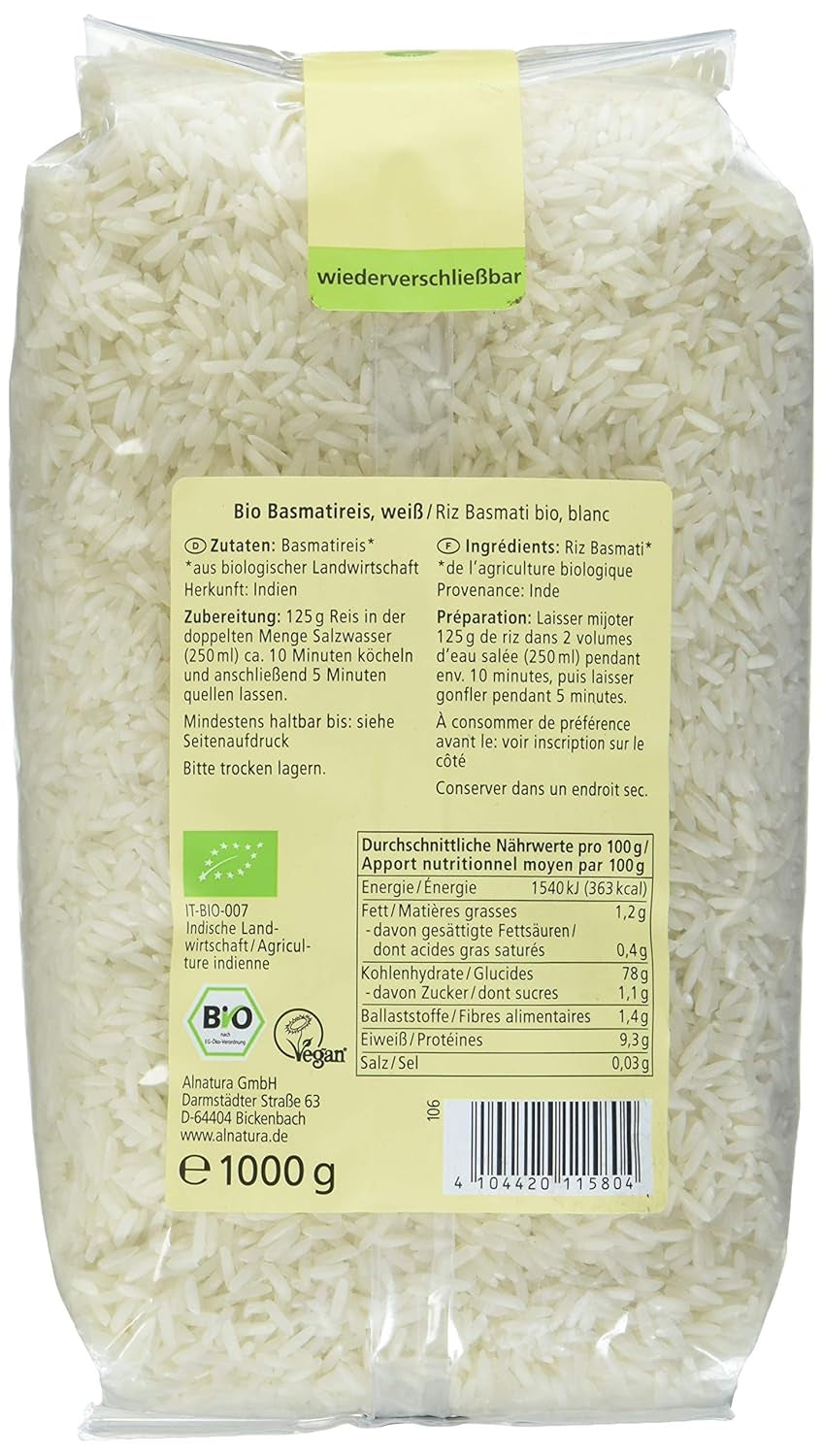 Bio himalájská bílá rýže Basmati, 1 kg