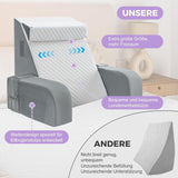 Velký polštář na čtení s madlem, pěna s vysokou hustotou, ergonomický polštář na záda, područky, opěrka krku a hlavy, sklápěcí podsedák na spaní, hraní, sledování televize, na postel a pohovku