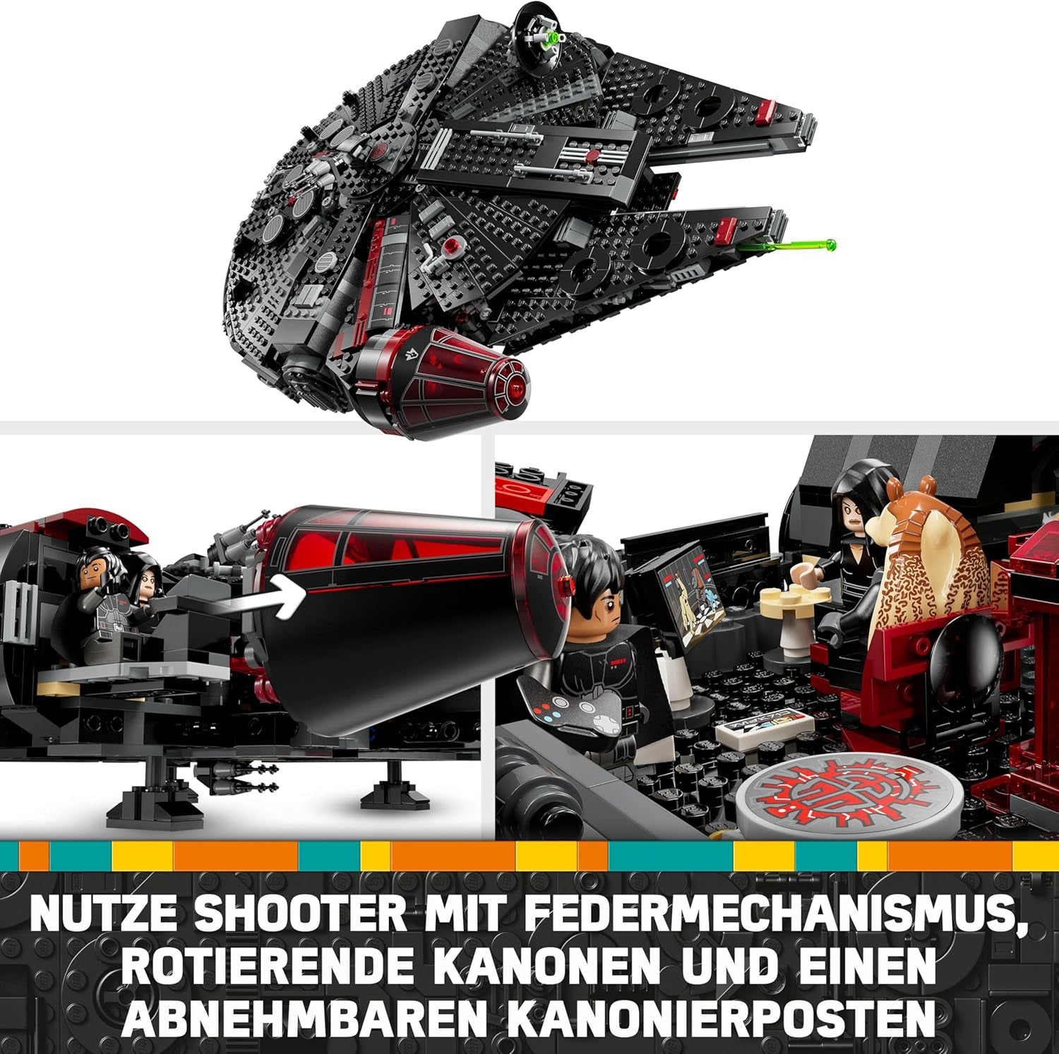 LEGO Star Wars Dark Millenium Falcon, Starship Set, Stavebnice pro děti, Narozeninový dárek pro chlapce, dívky a fanoušky, Dobrodružná hračka 75389 Stavebnice Besuche den LEGO-Store