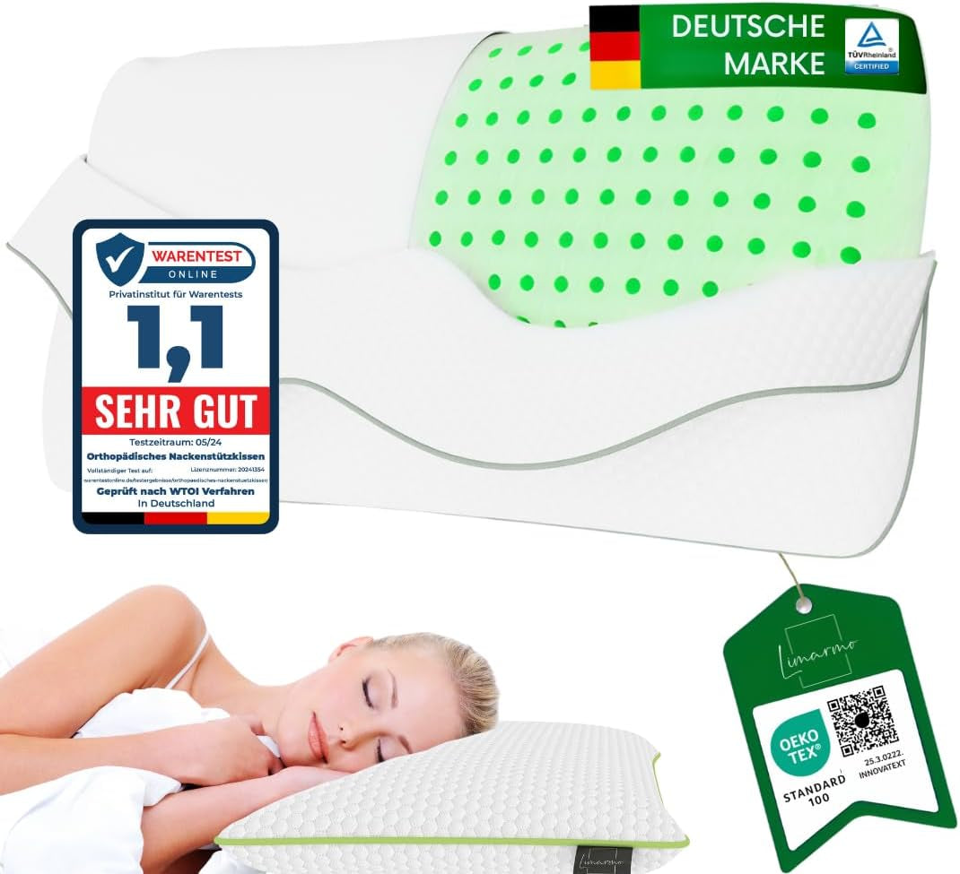 Ortopedický polštář na krk pro 80X40, 800X400 Mm, viskoelastický polštář, polštář Visco, polštář, polštář z paměťové pěny, visco pěna, spánek, bílý (710 x 420 x 120 mm) Naty Shop krční ortopedické polštáře 70X10X4
