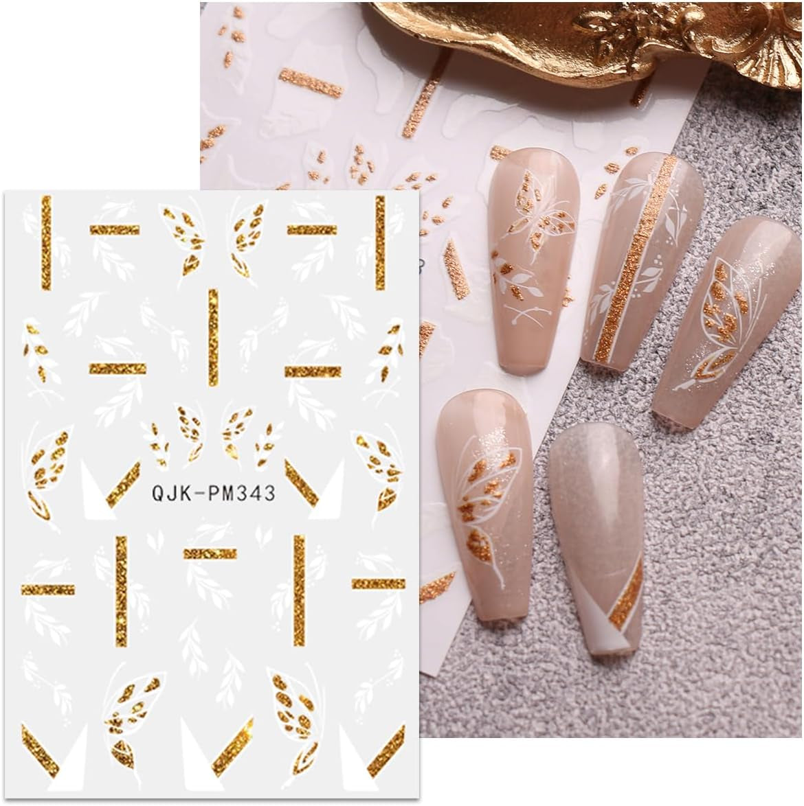 JMEOWIO Nálepka na nehty Blumen Glitzer 9 Blatt Nálepka na nehty Selbtklebend Nagelaufkleber Frühling Letní Blumen Dekoration Nageldesign Zubehör