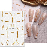 JMEOWIO Nálepka na nehty Blumen Glitzer 9 Blatt Nálepka na nehty Selbtklebend Nagelaufkleber Frühling Letní Blumen Dekoration Nageldesign Zubehör