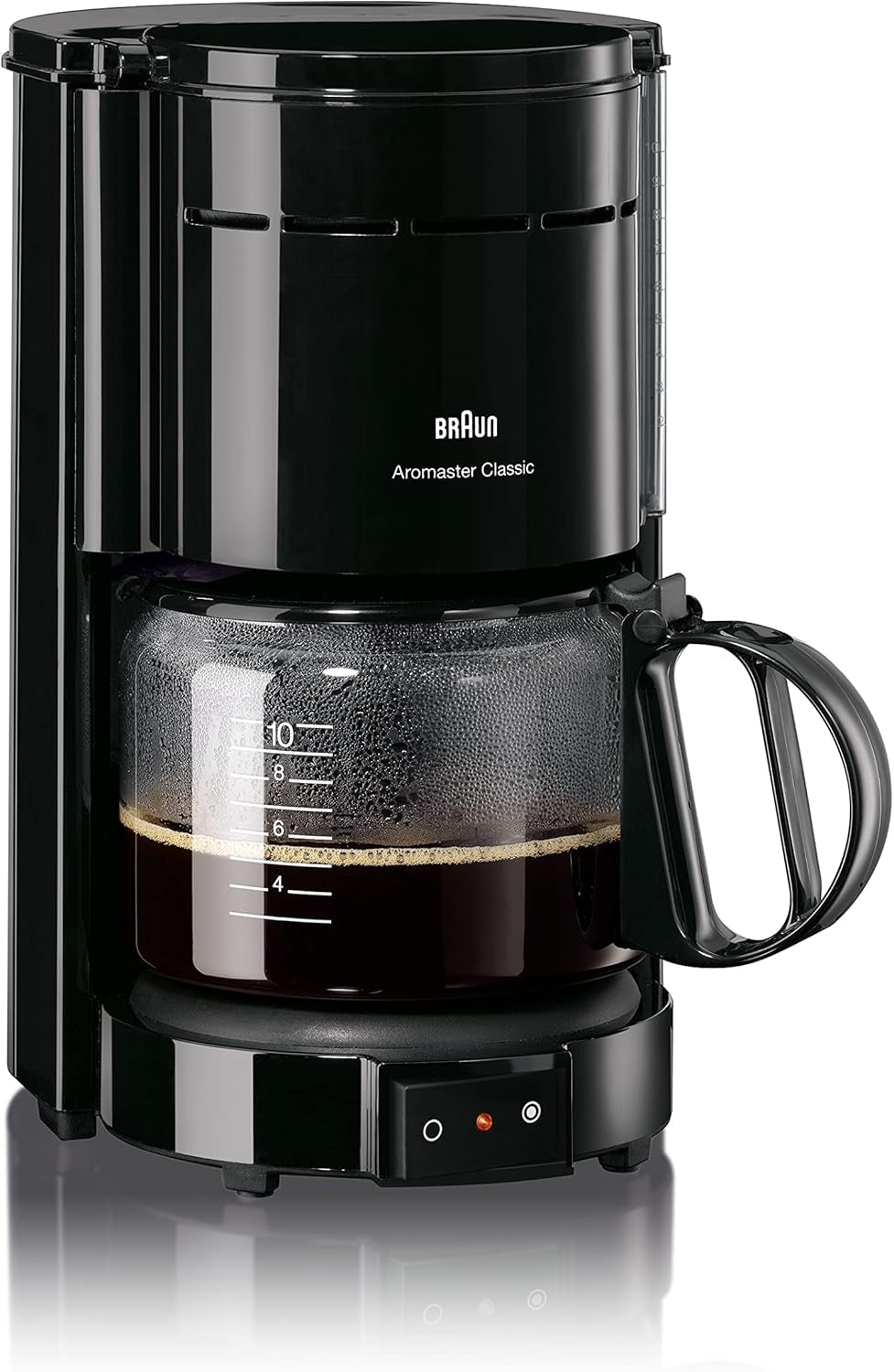 Espresso kávovar Braun KF 47 BK - Espresso kávovar s filtrem a skleněnou karafou na klasickou filtrovanou kávu, aromatická káva díky systému OptiBrew, systém proti odkapávání, automatické vypínání, černá