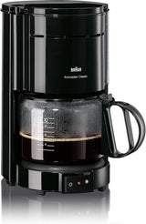 Espresso kávovar Braun KF 47 BK - Espresso kávovar s filtrem a skleněnou karafou na klasickou filtrovanou kávu, aromatická káva díky systému OptiBrew, systém proti odkapávání, automatické vypínání, černá
