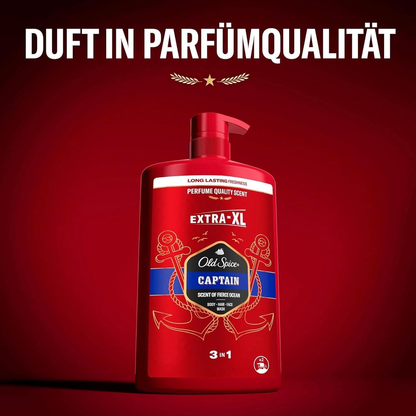 Old Spice Captain 3v1 sprchový gel a šampon pro muže, 1litrový sprchový kout a vana Naty Shop