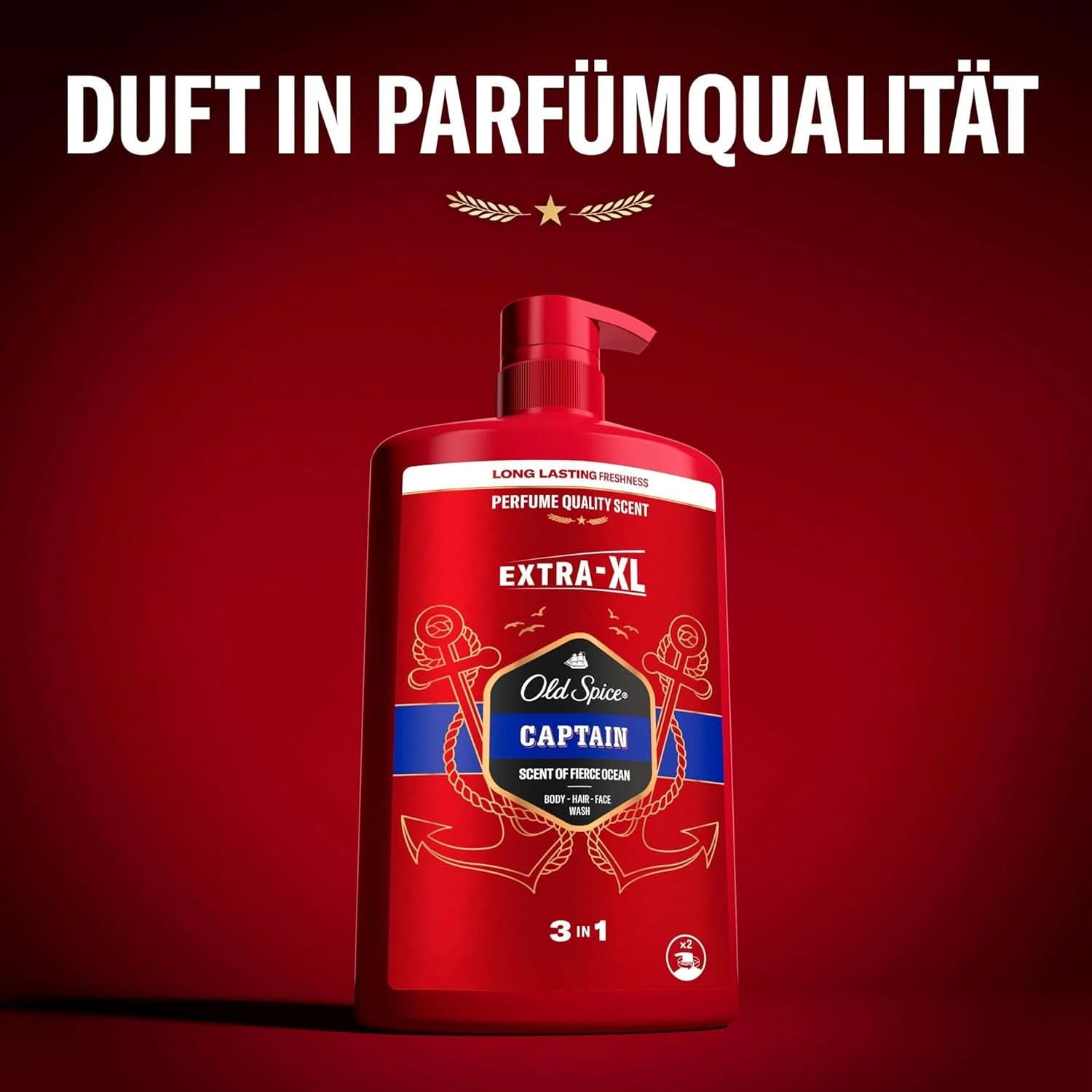 Old Spice Captain 3v1 sprchový gel a šampon pro muže, 1litrový sprchový kout a vana Naty Shop