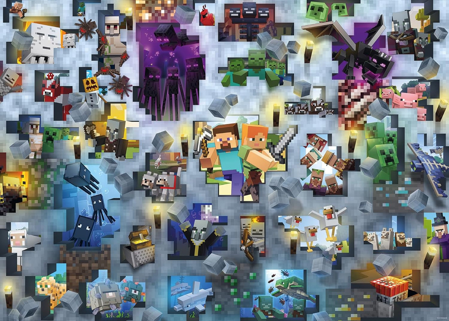 Puzzle Ravensburger 12000422 - Minecraft Mobs - 1000dílné puzzle Minecraft pro dospělé a děti Puzzle od 14 let Naty Shop Nový design