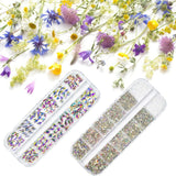 2630ks AB Crystal šumivé kameny na nehty, 120 12 typů Velké šumivé kameny + 2510 6 velikostí Kulaté skleněné kamínky K9 na nehty, kamínky, vzory na nehty, kouzla na nehty pro Face Art