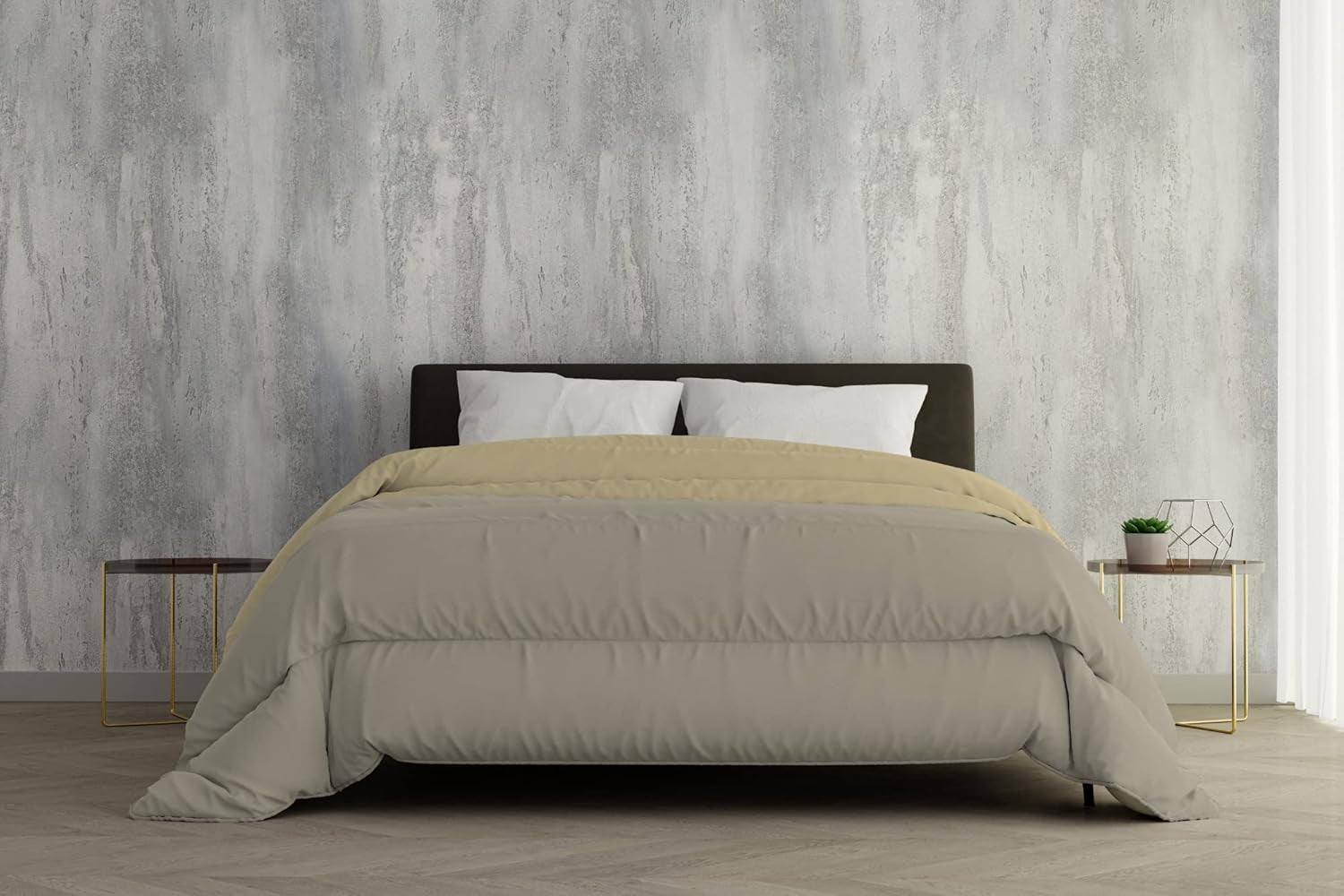 Italské ložní prádlo, zimní přikrývka, taupe/krémová, 250X200Cm Přikrývky a přikrývky Naty Shop Taupe/krémová 250X200Cm