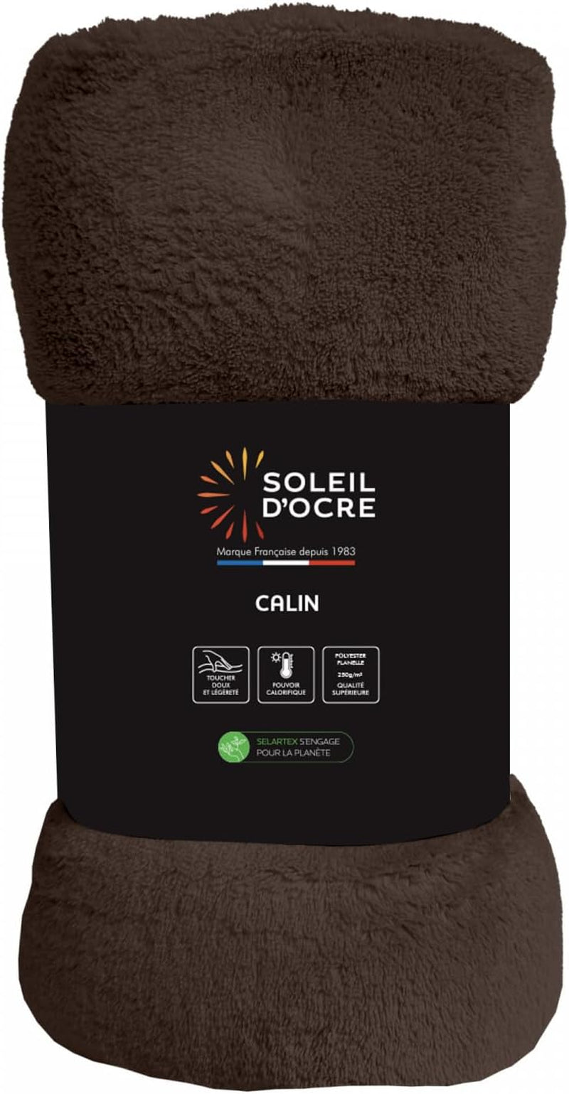 Soleil D'Ocre, flanelová deka, 220 X 240 Cm, Calin, hnědá Peřiny a přikrývky Naty Shop Brown 220 X 240 Cm