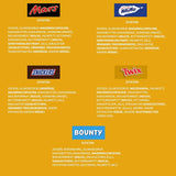 Hromadné balení mini míchané čokolády, čokoláda, 35 mini čokoládových svačin (Mars, Snickers, Bounty, Twix, Milky Way) jako sladkosti, čokoládový dárek, bonboniéra (710 g)