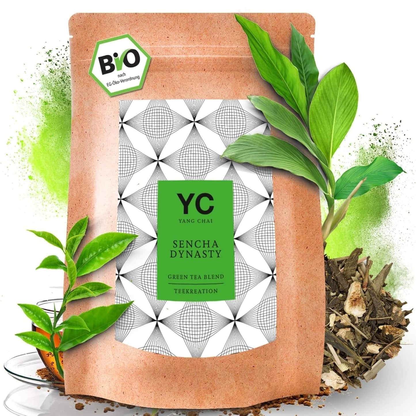 YC Yang Chai Sencha Green Tea BIO 250G - Japonský sypaný čaj s příchutí bergamotu - Originální japonský zelený čaj "Sencha Dynasty" z kontrolovaného ekologického pěstování