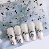 JMEOWIO 6 Blatt 3D Nálepka na nehty Blumen Nálepka na nehty Selbstklebend Nagelaufkleber 5D Stereoskopické Frühling Letní Blumen Dekorace Nageldesign Zubehör