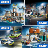 LEGO City Car Chase s policejním autem a svalovcem, vláček se 2 závodními auty, policejní dárek pro děti, chlapce a dívky od 6 let, sada s policistou a minifigurkami Ganovin 60415 Stavebnice Besuche den LEGO-Store