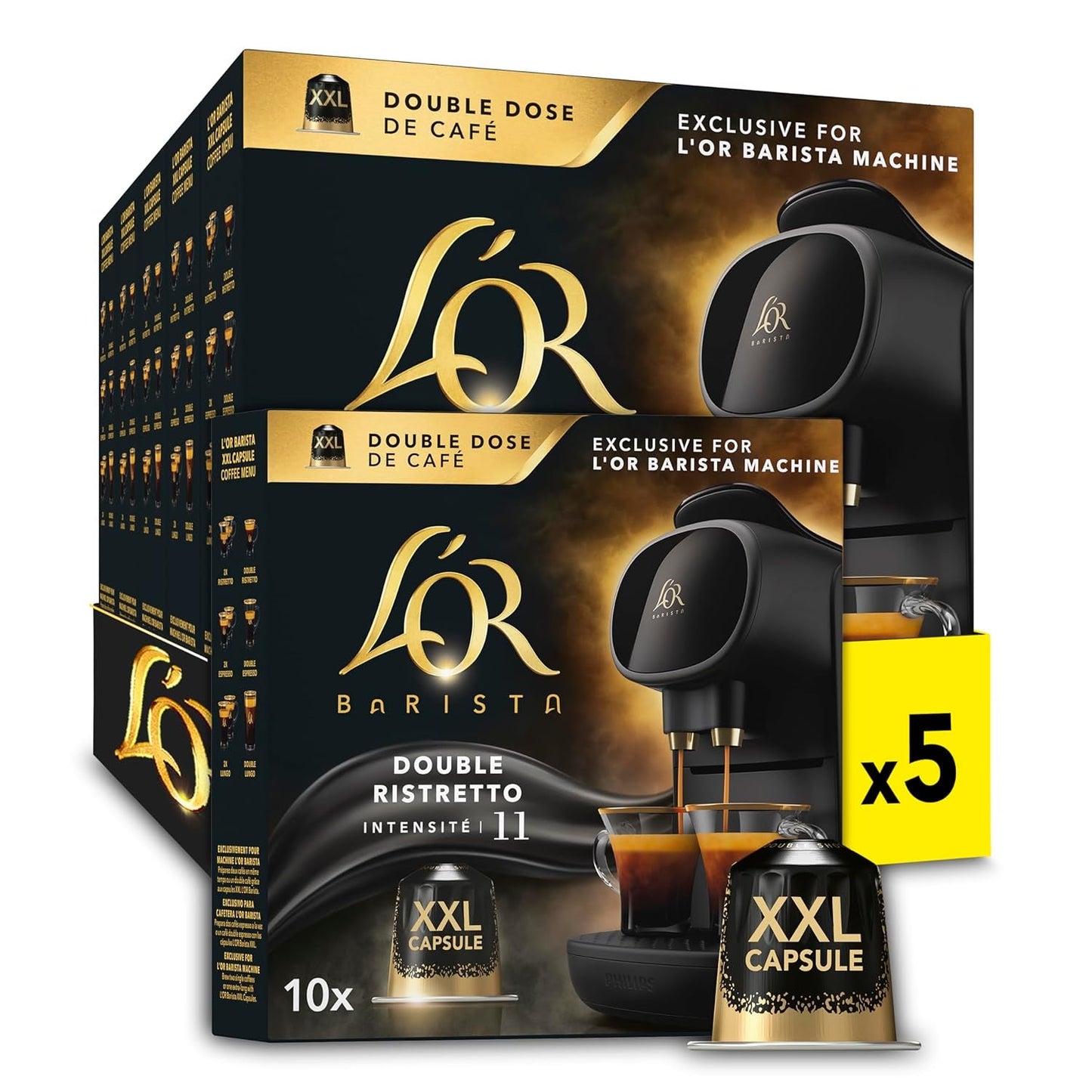 L'OR Barista Kaffeekapseln Ristretto, exkluzivně pro L'OR Barista Maschinen, 5er Pack, 5 x 10 kapsel