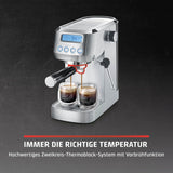 CASO EspressoGourmet Crema - espresso kávovar Portafilter s napěňovačem mléka, espresso, cappuccino, nerezový portafiltr, pumpa ULKA 20 bar, kávovar, mletá káva, kapsle ESE