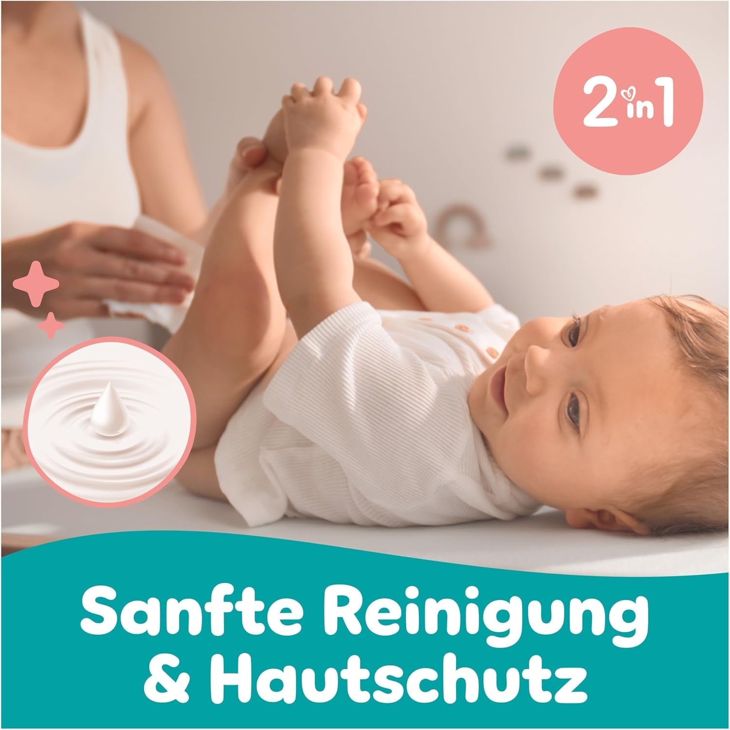 Pampers Sensitive dětské ubrousky, 15 balení 80 ubrousků, 1200 dětských ubrousků, jemné čištění a ochrana pokožky 2 v 1