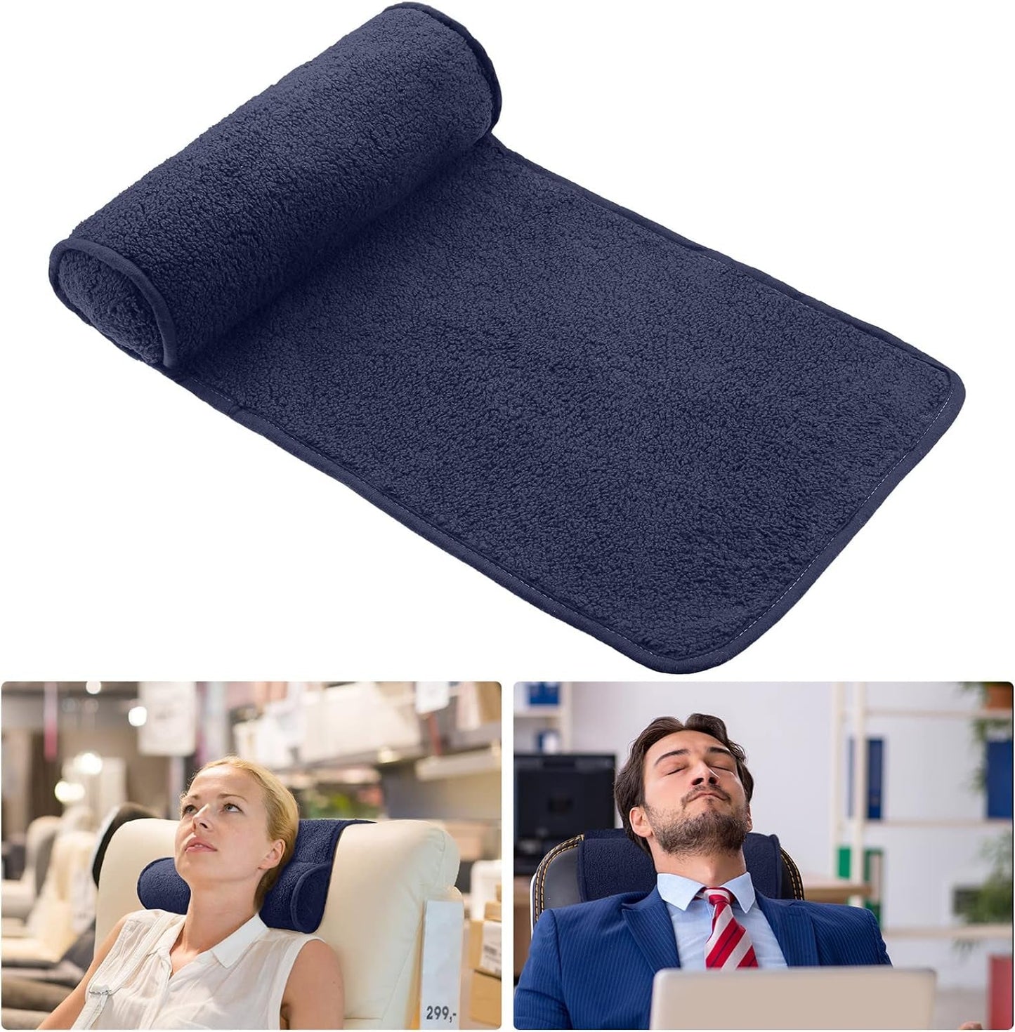 Chaise Lounge Neck Polštář pod hlavu Plyšový nastavitelný polštář Neklouzavá fleecová pohovka Polštář na podporu hlavy na cestování Domácí Chaise Lounge Pohovka Křeslo (černé)