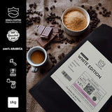 KING'S COFFEE - WHITE EDITION - lehká směs 100% Arabica z Etiopie, Mexika, Peru a Tanzanie - pražení malých dávek v Itálii - celá zrna espressa pro portafiltrační stroje - 1 kg