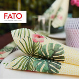 Fato - Suché papírové ubrousky, vzduchem kladené, textilní efekt, balení 50 ks ubrousků, 40X40 složené na 4 formáty, dekor Tropicana