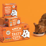 Lily's Kitchen, vyrobené z přírodních ingrediencí, lahodné kousky v kuřecí omáčce, mokré krmivo pro dospělé kočky, 70g plechovka