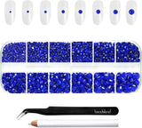 Beadsland 2500 ks Glas Nailart Strasssteine ​​​​Kristall Flatback Edelsteine ​​Runde, ​​Für Handwerk Gemischt 8 Größen SS4 ~ SS30 Mit Picking Pinzette Und Stift (Kristall Weiss)
