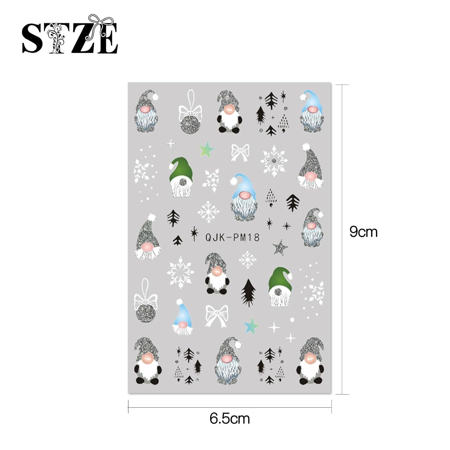 JMEOWIO Nálepka na nehty Glitzer Weihnachten 10 Blatt Nálepka na nehty Selbtklebend Nagelaufkleber Schneeflocken Zimní dekorace Nageldesign Zubehör