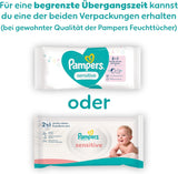 Pampers Sensitive dětské ubrousky, 15 balení 80 ubrousků, 1200 dětských ubrousků, jemné čištění a ochrana pokožky 2 v 1