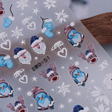 JMEOWIO Nagelsticker Weihnachten 6 Blatt Nail Art Sticker Selbtklebend Nagelaufkleber Schneeflocke Winter Urlaub Süß Dekoration Nageldesign Zubehör
