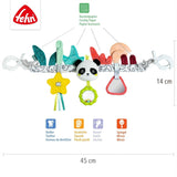 Fehn dětský pojízdný řetěz Panda Baby Mobile - dětský pojízdný řetízek s roztomilými figurkami - flexibilní závěsná hračka pro miminko - hračka do kočárku pro miminka a batolata od 0+ měsíců Baby Toys Naty Shop